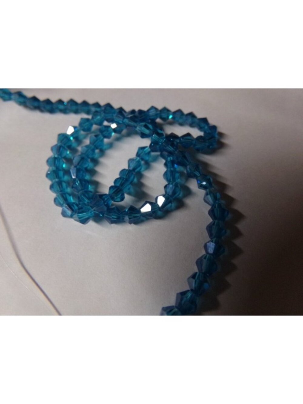 1 Strand Steel Blue Pearl Luster Plated Bicone Glass Beads